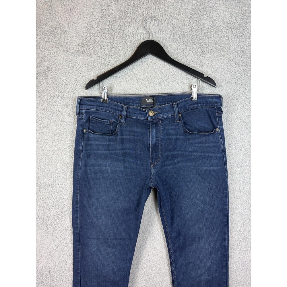 Paige Lennox Jeans Mens 38x32 Blue Medium Wash Skinny Slim Stretch Denim Mens